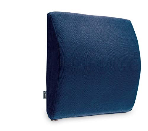 テンピュール(Tempur) クッション ダークブルー ランバーサポート 約36x36x7cm 背面用クッション 高さ調整板付き 137199